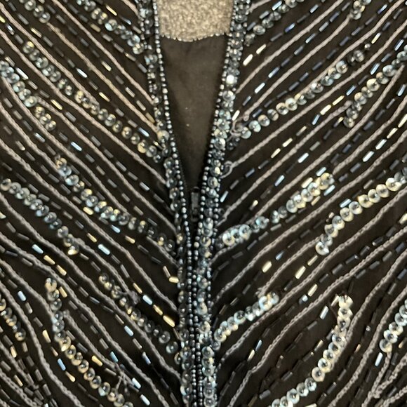 Laurence Kazar Silk Beaded Top, Size M - Picture 3 of 5